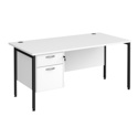 Straight Desk with Single Pedestals - H-Frame