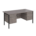 Straight Desk with Double Pedestals - H-Frame