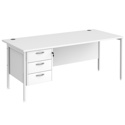 Straight Desk with Single Pedestals - H-Frame