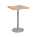 Monza Square Poseur Table with Flat Round Base