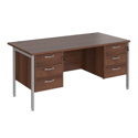Straight Desk with Double Pedestals - H-Frame