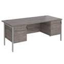 Straight Desk with Double Pedestals - H-Frame