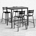 EKO 4 Leg Bar Height Table - Black