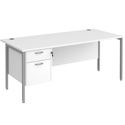 Straight Desk with Single Pedestals - H-Frame