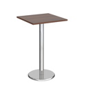 Pisa Square Poseur Table with Round Chrome Base