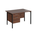 Straight Desk with Single Pedestals - H-Frame