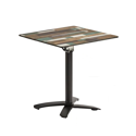 Extrema Driftwood Square Dining Table with Spaceguard Black Dining Base