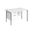 Straight Desk with Single Pedestals - H-Frame