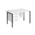 Straight Desk with Single Pedestals - H-Frame