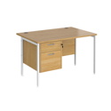 Straight Desk with Single Pedestals - H-Frame