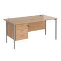 Straight Desk with Single Pedestals - H-Frame