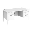Straight Desk with Double Pedestals - H-Frame