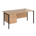Straight Desk with Single Pedestals - H-Frame