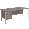 Straight Desk with Single Pedestals - H-Frame