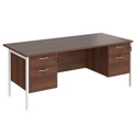 Straight Desk with Double Pedestals - H-Frame