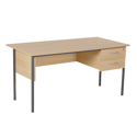 Single Pedestal Two Drawer Desk