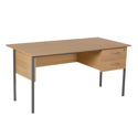 Single Pedestal Two Drawer Desk