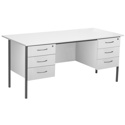 Double Pedestal Six Drawer Desk