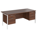 Straight Desk with Double Pedestals - H-Frame