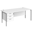 Straight Desk with Single Pedestals - H-Frame