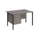 Straight Desk with Single Pedestals - H-Frame