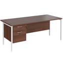 Straight Desk with Single Pedestals - H-Frame