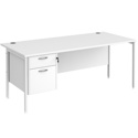 Straight Desk with Single Pedestals - H-Frame