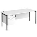 Straight Desk with Single Pedestals - H-Frame
