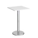 Pisa Square Poseur Table with Round Chrome Base