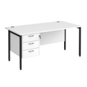 Straight Desk with Single Pedestals - H-Frame