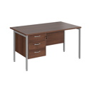Straight Desk with Single Pedestals - H-Frame