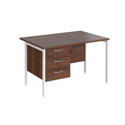 Straight Desk with Single Pedestals - H-Frame