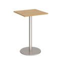 Monza Square Poseur Table with Flat Round Base