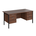 Straight Desk with Double Pedestals - H-Frame