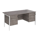 Straight Desk with Double Pedestals - H-Frame
