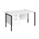 Straight Desk with Single Pedestals - H-Frame