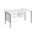 Straight Desk with Single Pedestals - H-Frame