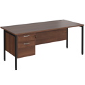 Straight Desk with Single Pedestals - H-Frame
