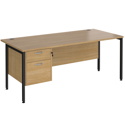 Straight Desk with Single Pedestals - H-Frame