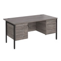 Straight Desk with Double Pedestals - H-Frame