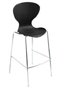 Rochester Stool with Chrome 4 Leg Frame  (Pack of Two)
