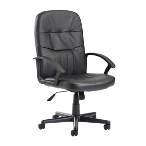 Cavalier High Back Managers Chair - Black Leather Faced