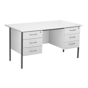 Double Pedestal Six Drawer Desk