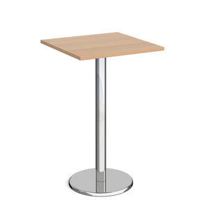Pisa Square Poseur Table with Round Chrome Base