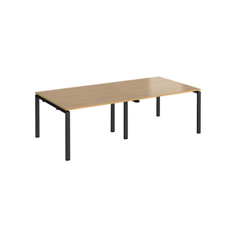 Adapt Rectangular Boardroom Table 2400 x 1200 - Black - Oak