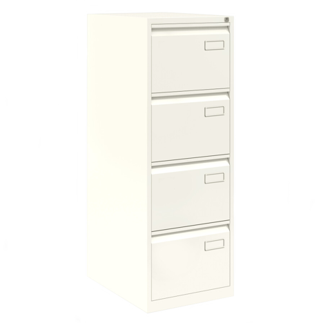 Bisley Four Drawer Filing Cabinets - Traffic White