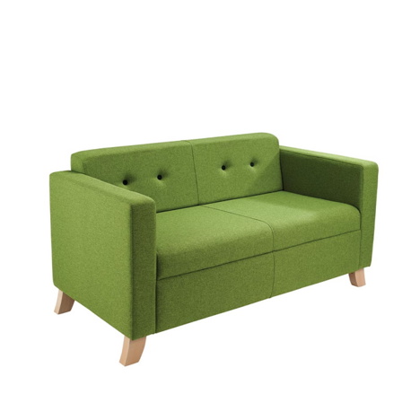 Tornado Reception Seating - Sofa 2 Seat - Wooden Feet