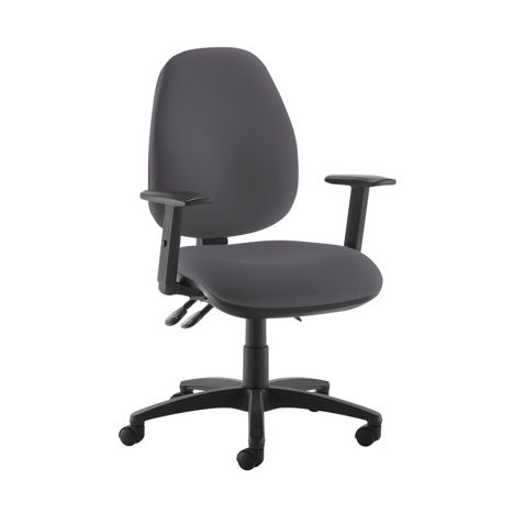 Jota XL Fabric Back Operator Chair - Height Adjustable Arms - Blizzard Grey