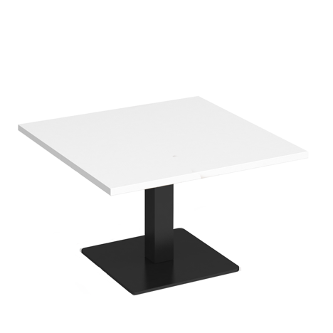 Brescia - Square Coffee Table with Flat Square Base - 800 - Black Base - White