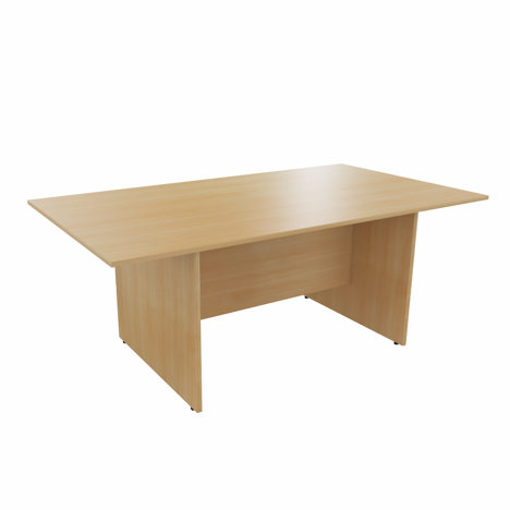 Rectangular Conference Tables with Straight Modesty Panel and Panel End Legs -  1800 - 18mm - Oak